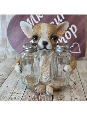 Unbranded stone Chihuahua Dog Salt and Pepper Shaker NWOT